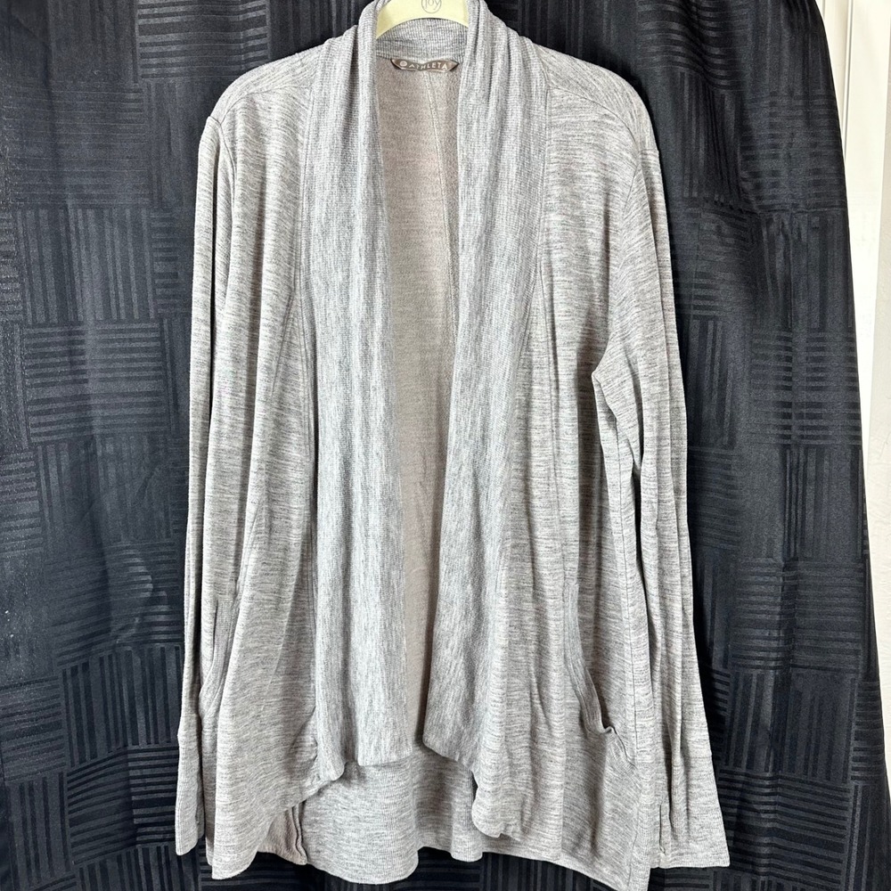 Athleta Women's Gray Cardigan Sweater Open Front Long Sleeve Size‎ L
